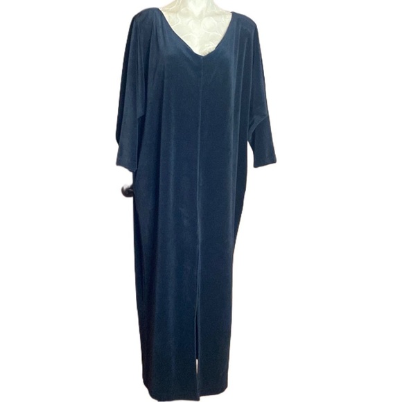 VINTAGE Saks Fifth Avenue DAVID BROWN CAFTAN 70'S Velvet Batwing Maxi Dress OS - Picture 3 of 8